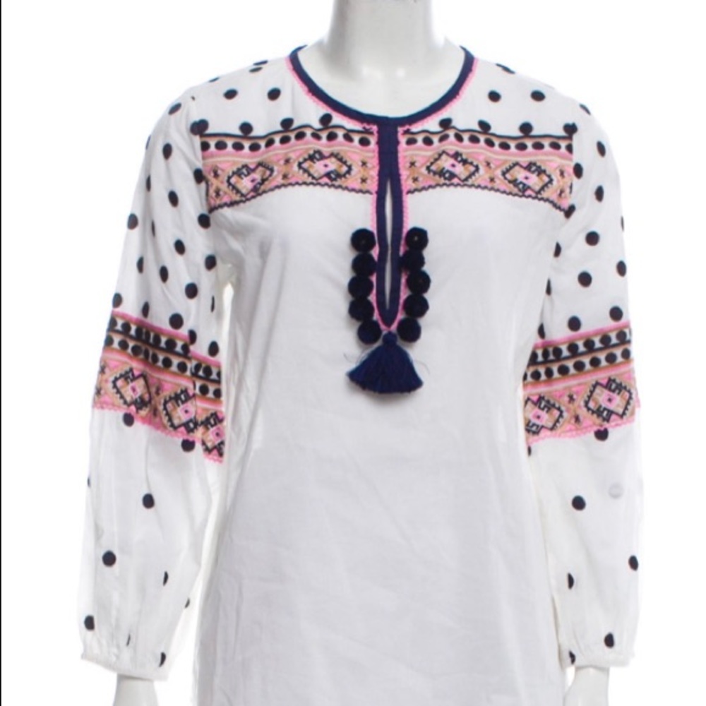 FIGUE Printed Crew Neck Blouse